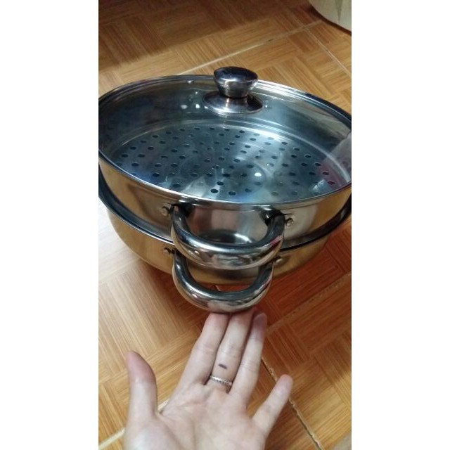 [ SALE TƯNG BỪNG]  Nồi hấp inox 2 tầng 28cm