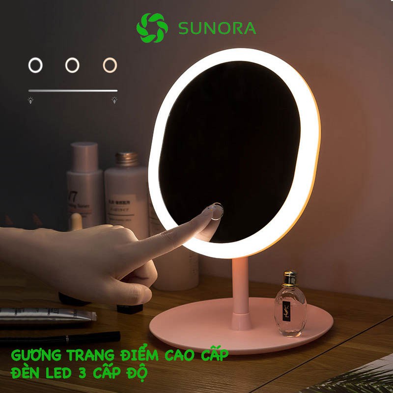 Gương Trang Điểm Để Bàn Đèn Led Gấp Gọn SUNO