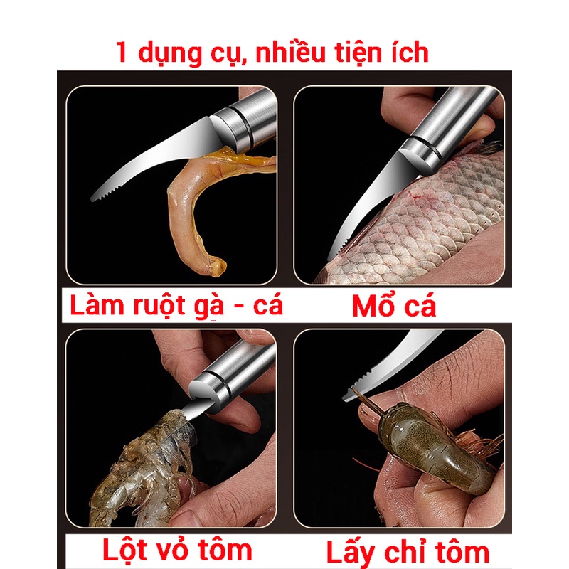 Dụng Cụ Lột Bóc Vỏ Tôm, Lấy Chỉ Tôm Bằng Thép Không Gỉ Tiện Lợi Cho Nhà Bếp
