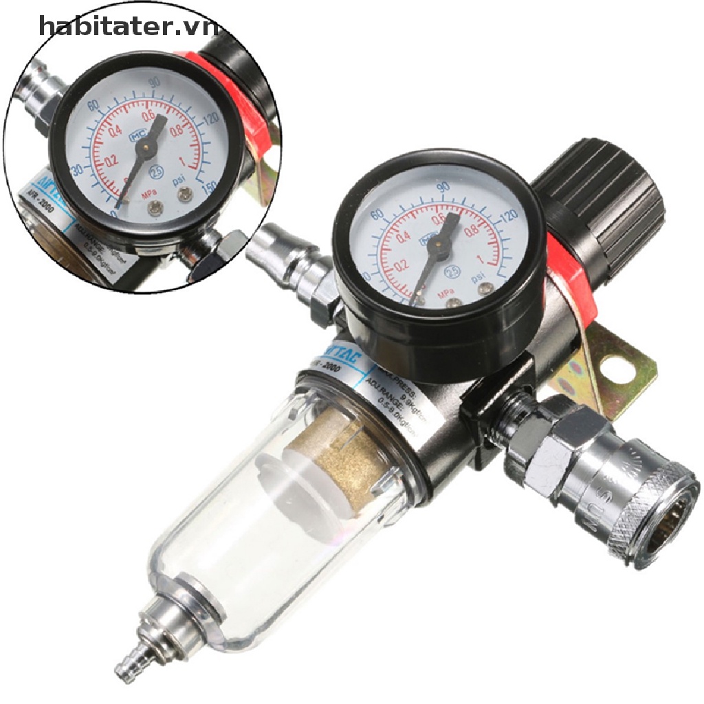 Bộ Lọc Máy Nén Khí 1 / 4 '' Kèm Đồng Hồ Đo
