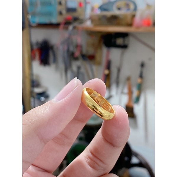 Nhẫn trơn 5chỉ-3chỉ-2chỉ-1chỉ-5phan chất liệu bạc mạ vàng 24k