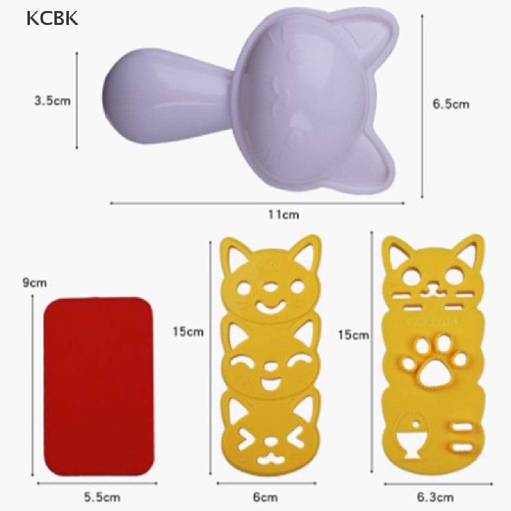 1 Bộ Khuôn Cắt Cơm Nắm Hình Mèo Cười Dễ Thương