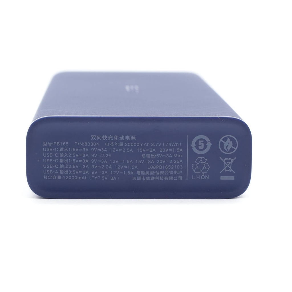 Pin sạc dự phòng UGREEN 20000mAh PD45W Sạc nhanh 2 cổng C
