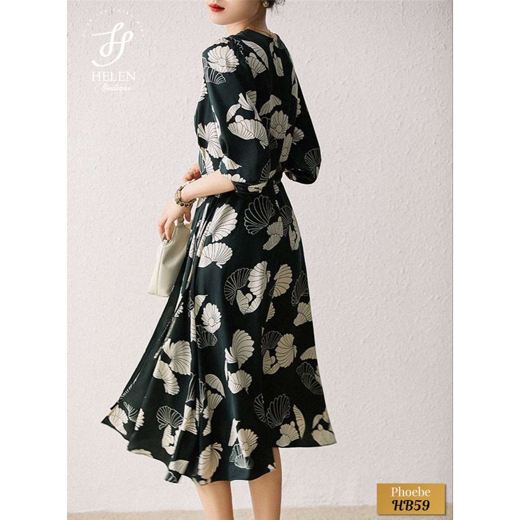 Đầm dáng dài họa tiết sò biển sang trọng - Phoebe Dress - Helen Boutique