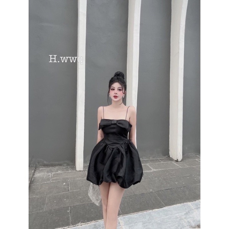 Đầm phồng nơ tapta