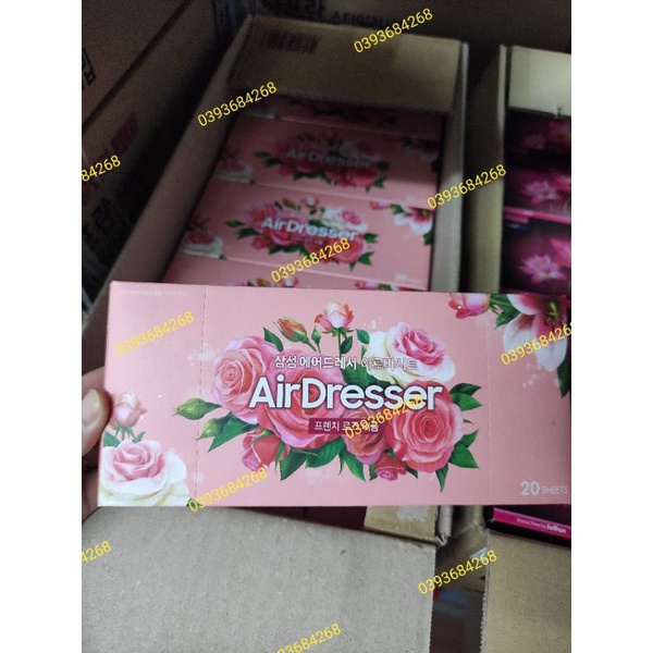 [CHÍNH HÃNG] Giấy thơm aroma sheet và airdresser hương hoa hồng pháp dùng cho máy giặt khô hấp sấy