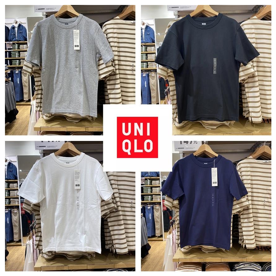 Áo Thun Uniqlo Chất Liệu 100% Cotton Cổ Tròn Màu Trơn Dành Cho Nam Và Nữ