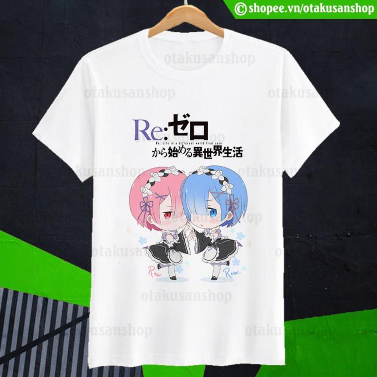 HOT-  Áo thun anime Re:Zero Rem &amp; Ram chibi - áo chất