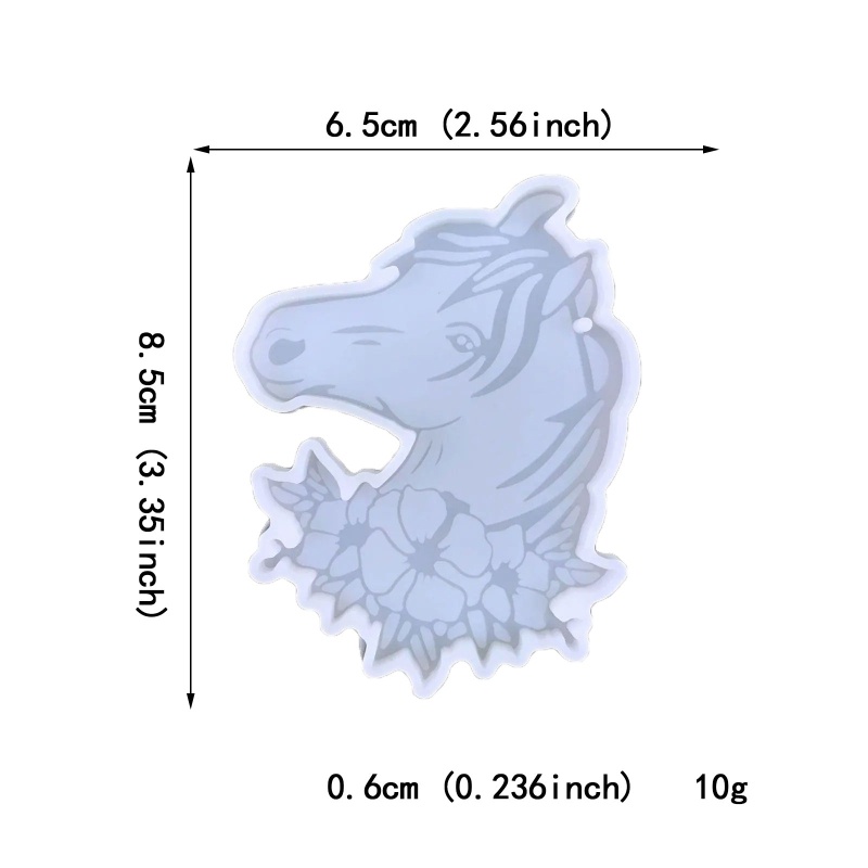 Khuôn Silicon Làm Móc Khóa / Ba Lô / Mặt Dây Chuyền Hình Đầu Ngựa / Hoa Bằng Epoxy Diy