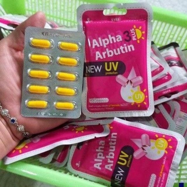 Vĩ 10 viên kích Trắng và chống nắng Alpha arbutin