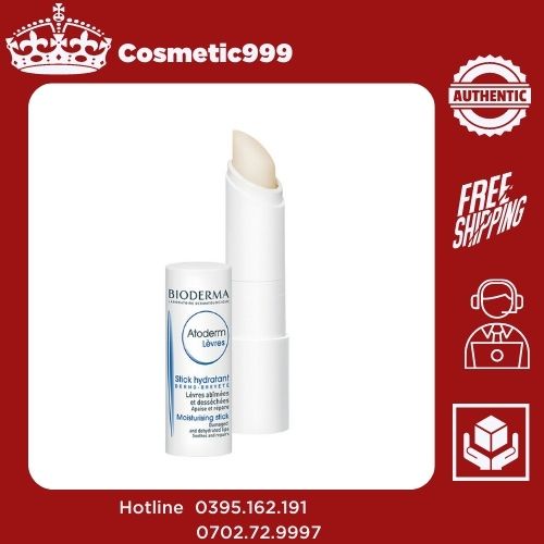 Son Dưỡng Bioderma,son dưỡng không màu bioderma Atoderm Lèvres Pháp-Cosmetic999