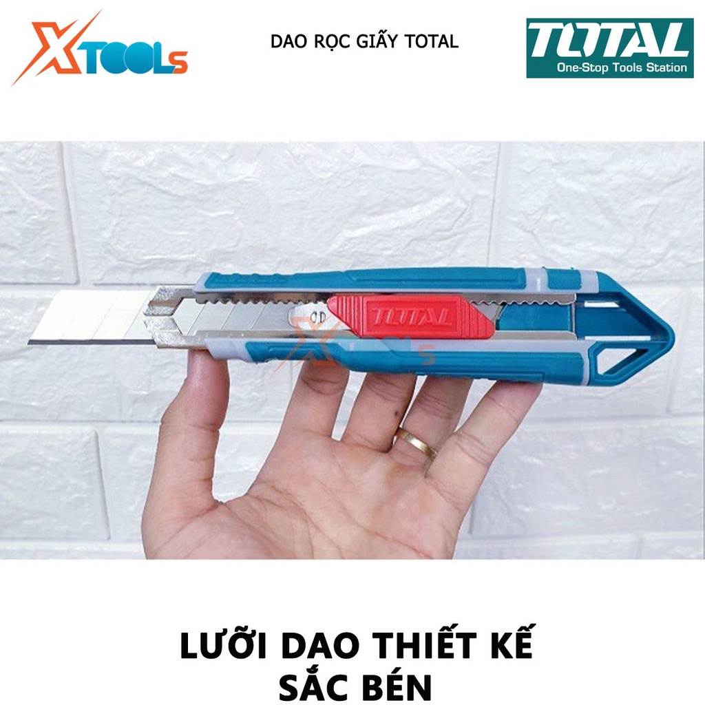 DAO RỌC GIẤY TOTAL THT511836, dao cắt giấy có chiều dài 150mm, kích thước lưỡi 9mmx80mm sắc bén, nhỏ gọn, độ bền cao