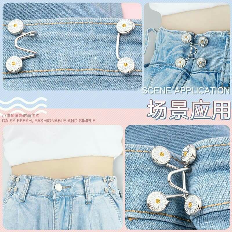 Nút gài kim loại điều chỉnh quần jean mỗi bộ - gài được 1 bên eo