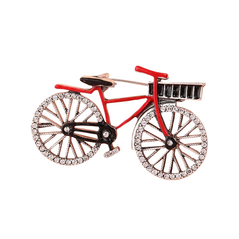 Ghim Cài Áo Hình Xe Đạp Đính Đá Phong Cách Vintage