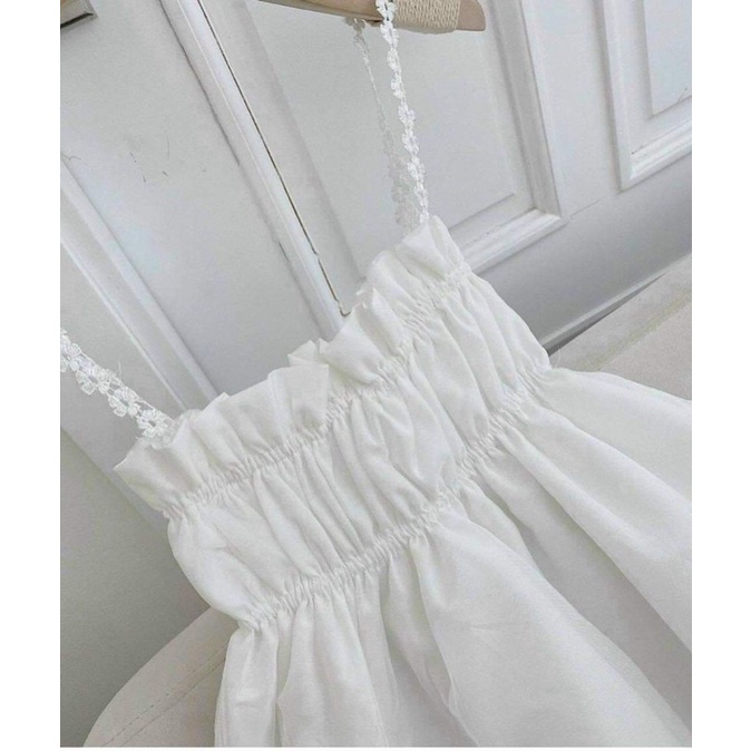 💃 Áo 2 Dây Phối Ren Nữ Chun Ngực Vải Voan Kính