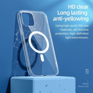Ốp Điện Thoại Trong Suốt Chống Sốc Kèm Sạc Không Dây Nam Châm Magsafe Cho iPhone 14 13 12 11 Pro MAX XR X XS SE 7 8