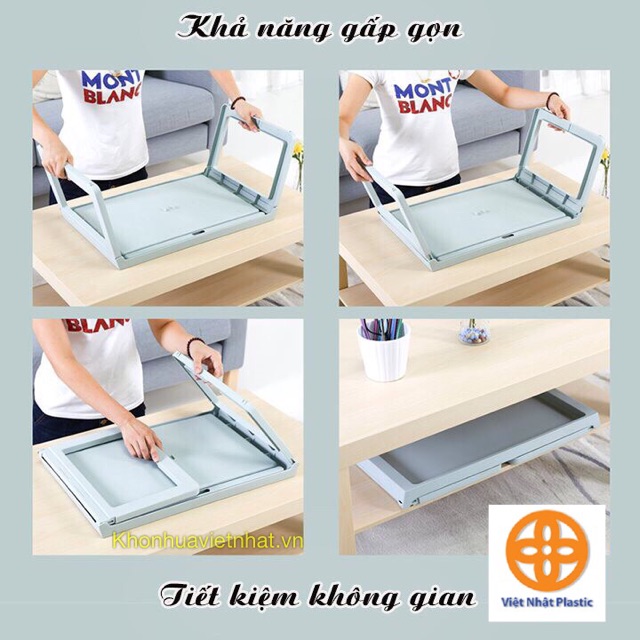 ⚡️FREESHIP⚡️ Bàn học gấp gọn nhựa Việt Nhật có khe cắm Ipad, bàn học làm việc thông minh,decor trang trí phòng gọn nhẹ t