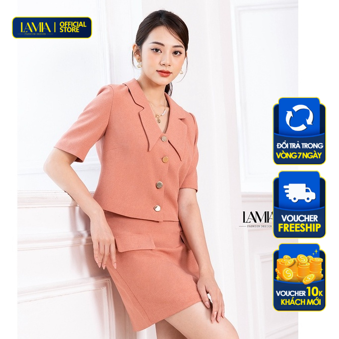 Áo vest nữ hè Lamia Design LUXE012 màu hồng salmon