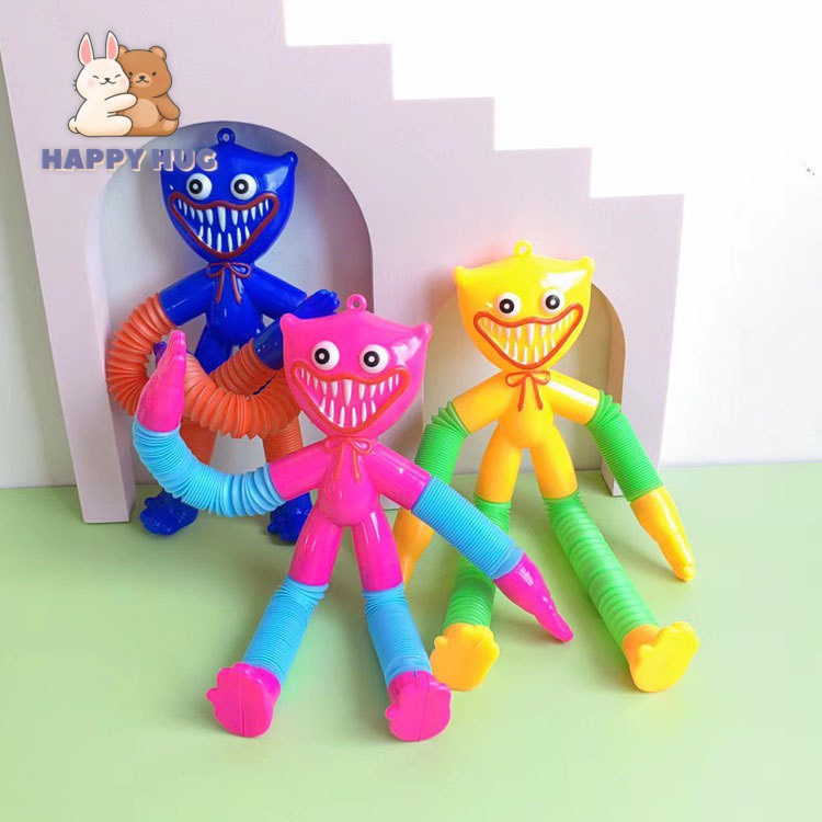 Đồ chơi trẻ em Huggy Wuggy Lò Xo có đèn vui nhộn, nhân vật game Poppy Playtime - Happy Hug