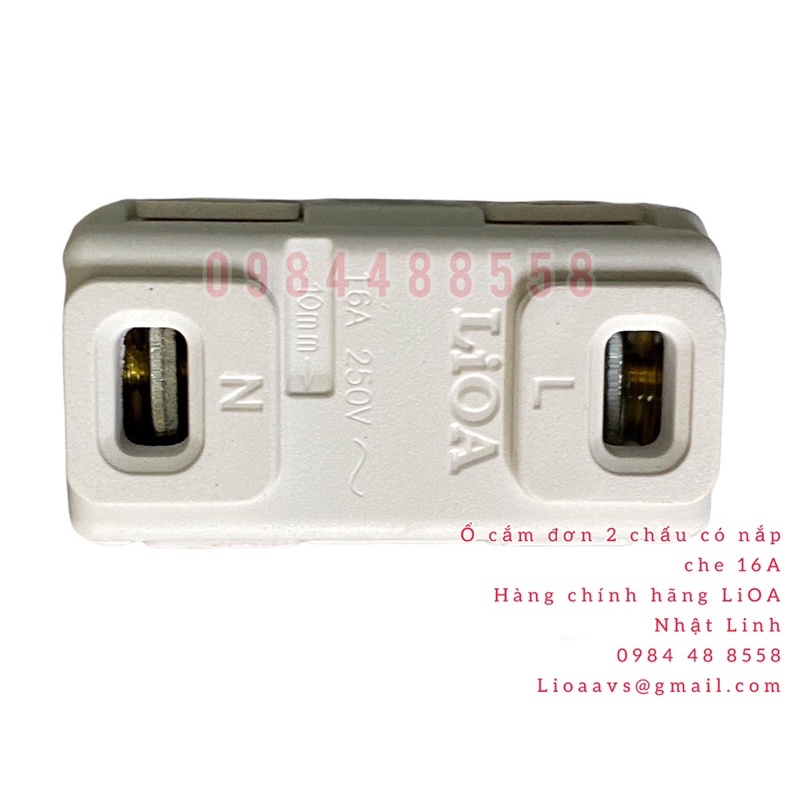 Ổ cắm đơn hai chấu có nắp che 16A