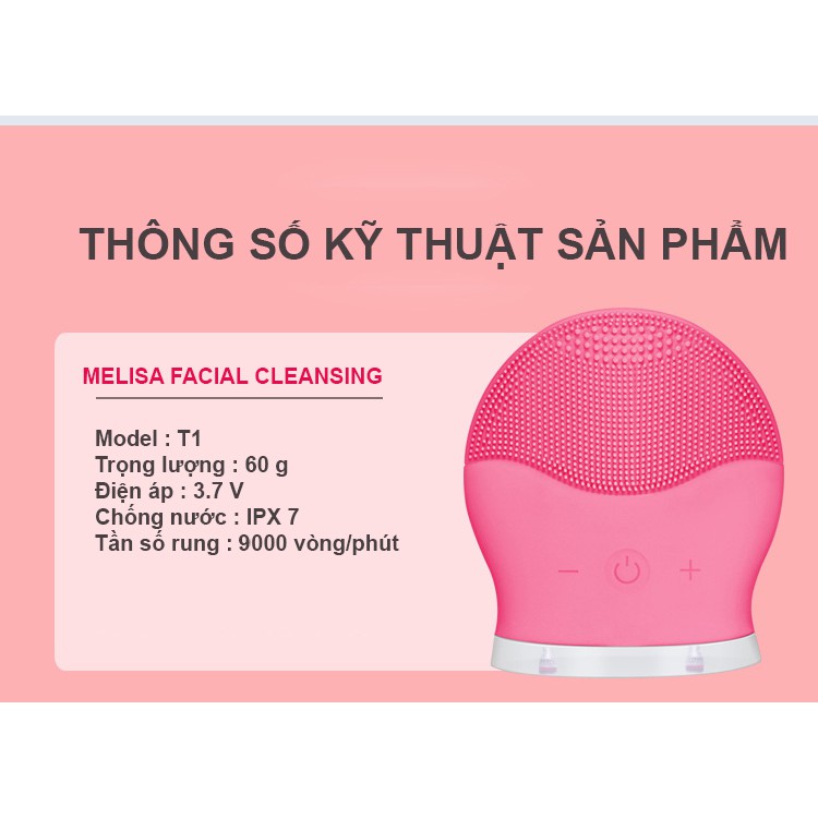 Máy rửa mặt Melissa Facial Cleansing Stronger 2.0- Hàng chính hãng bảo hành 2 năm lỗi 1 đổi 1