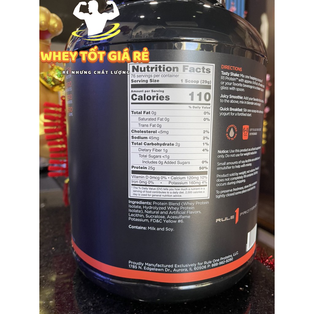 WHEY Rule1 Protein 5lbs💕 Giá Tốt 💕 Sữa Dinh Dưỡng Tăng Cơ , Tăng Cơ Giảm Mỡ , Hàng Chính Hãng