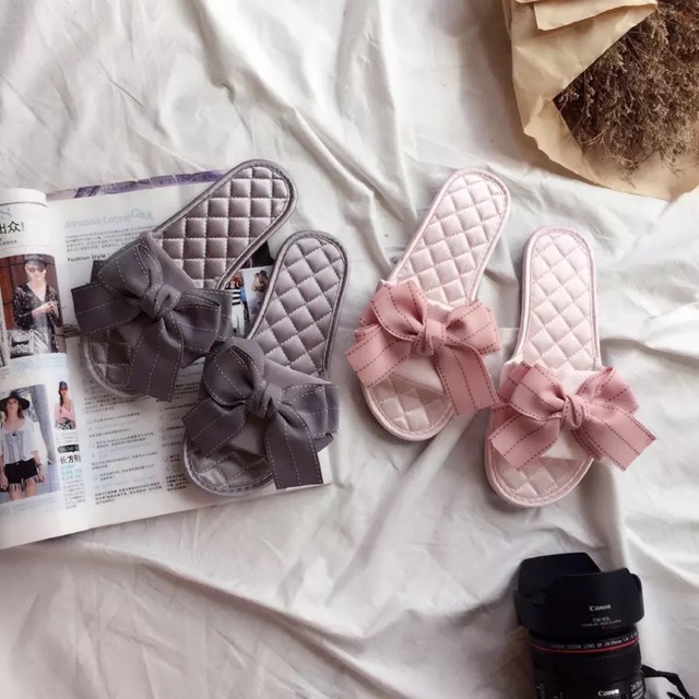 Dép lê nơ lụa