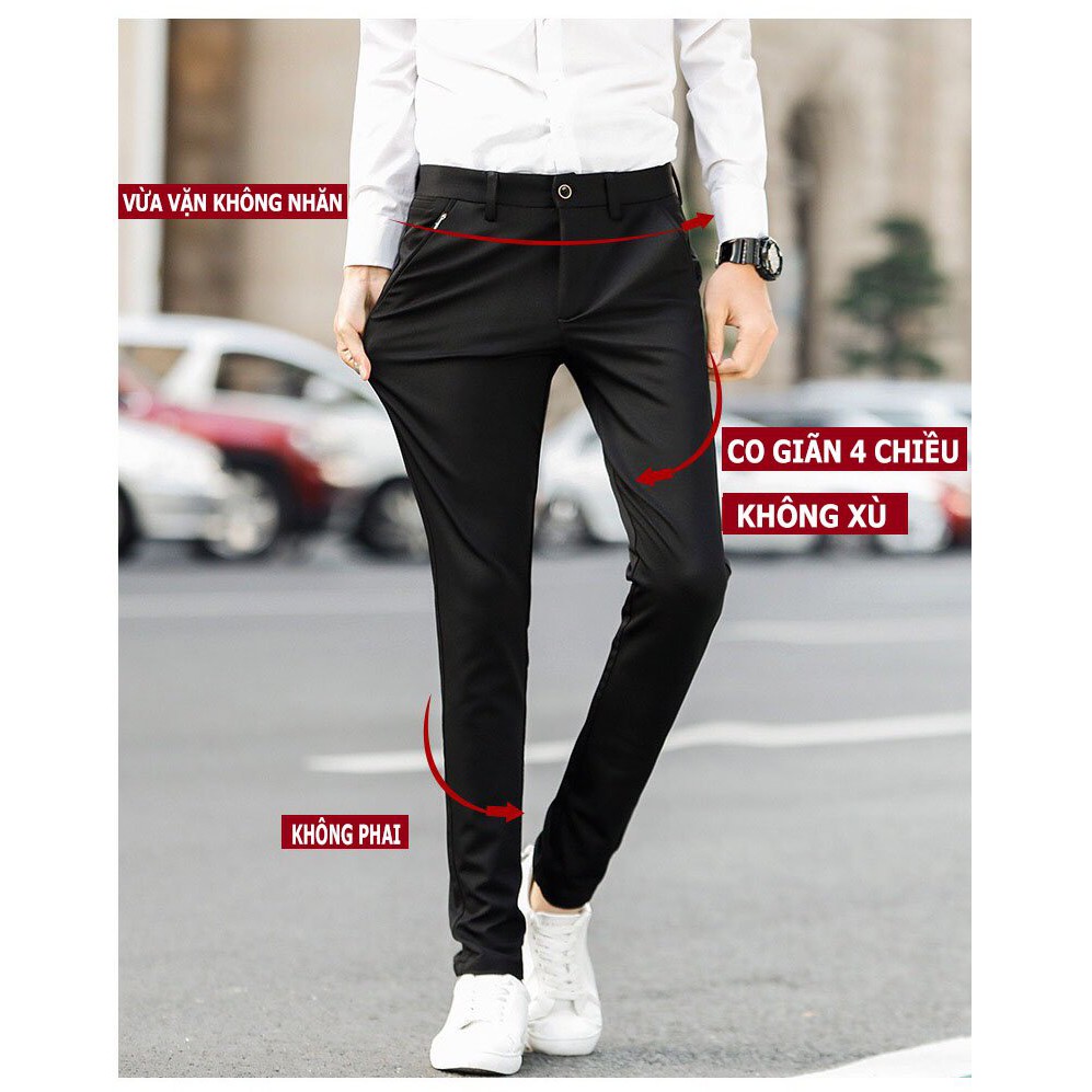 ❤️HÀNG CAO CẤP❤️ Quần Âu Nam Đẹp Kiểu Dáng Ôm Body Hàn Quốc Vải Mịn Co giãn Chống Nhăn Không Bai Màu | BigBuy360 - bigbuy360.vn