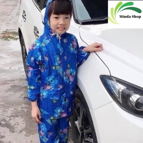 Áo Mưa Trẻ Em Bộ Siêu Bền Siêu Nhẹ Có 3 Size Cho Trẻ Từ 6 - 12 Tuổi, Áo Tơi Vải Chất Liệu Cao Cấp