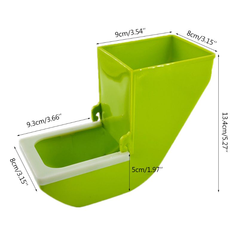 Hộp Đựng Thức Ăn Cho Chim Vẹt Màu Xanh Lá