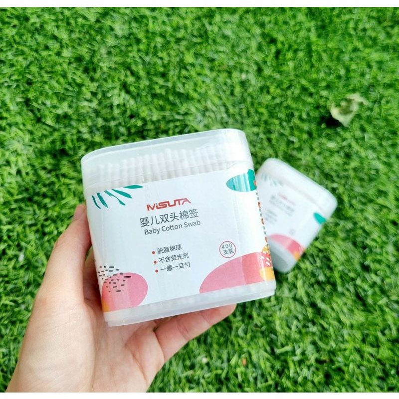 Tăm bông msuta hộp 400 que cao cấp
