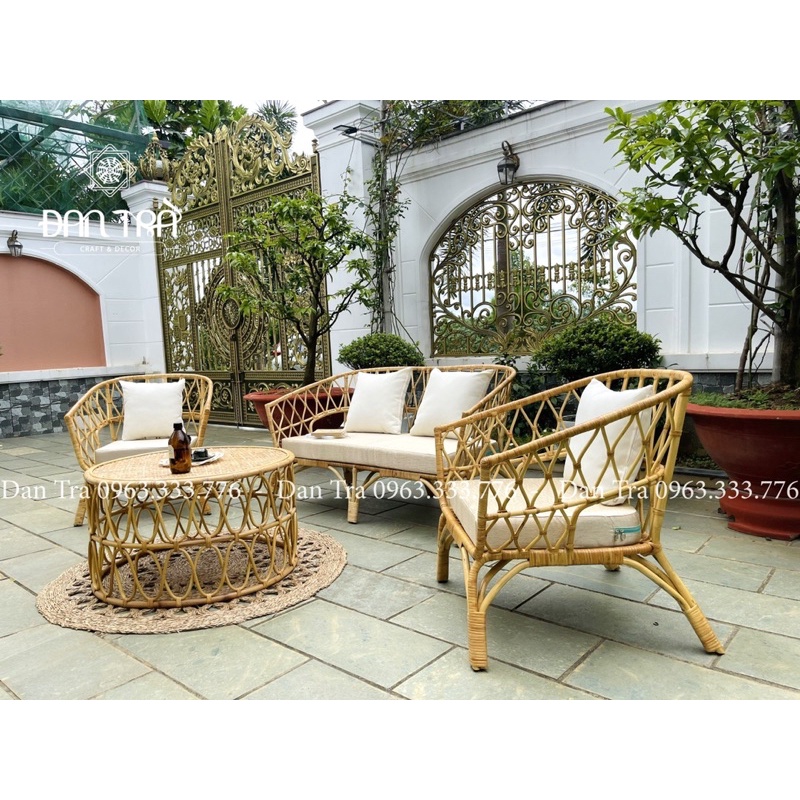 Ghế Mây Cổ Điển Tay Bè, Ghế Mây Thư Giãn, Ghế Mây Cao Cấp Đan Trà