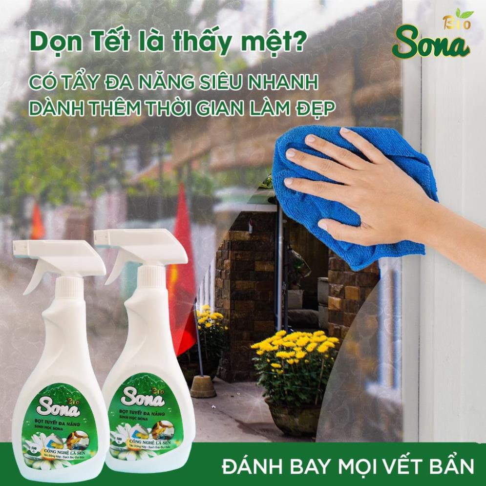 Tẩy Rửa Đa Năng SoNa, Tẩy Bề Mặt Bếp, Tủ Kính, Bàn Ghế, Cửa Kính Sạch Bóng 500ml