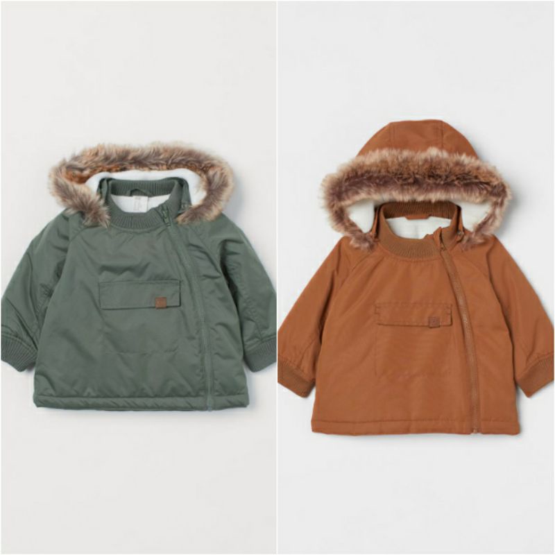 Áo parka lót lông siêu ấm cho bé H.M A.uth size 9/12m đến 3/4y