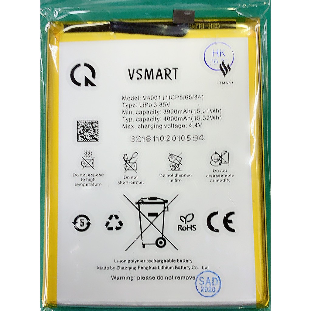 [Mã ELHA9 giảm 15% đơn 50K] Pin Điện thoại Vsmart Joy 1 Plus 4000mAh