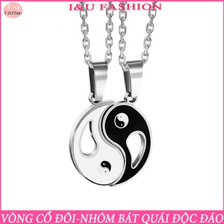 Vòng cổ dây chuyền đôi , nhóm UNISEX hình bát quái âm dương ngũ hành chất liệu kim loại độc đáo cá tính VC-52