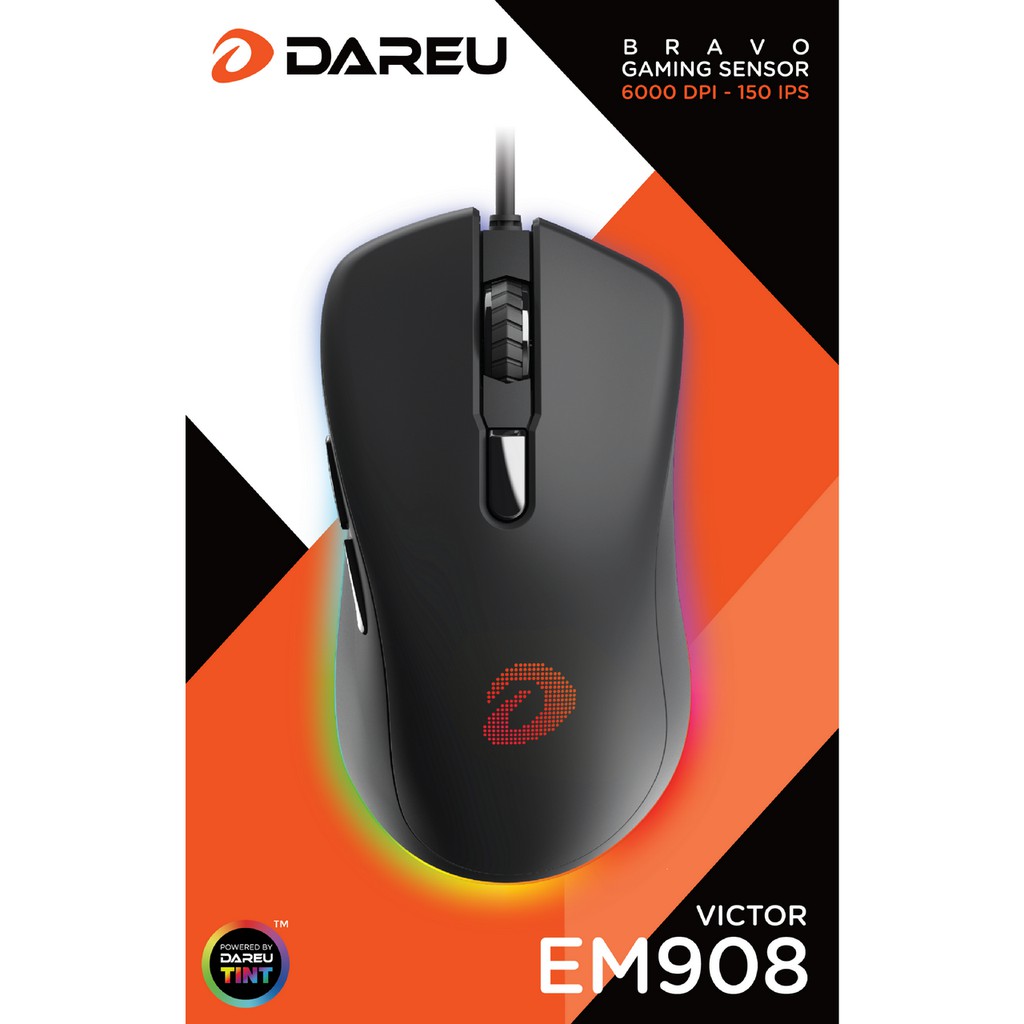 Chuột Gaming DAREU EM908 QUEEN PINK/ WHITE/ BLACK (LED RGB, BRAVO sensor) BH 2 năm