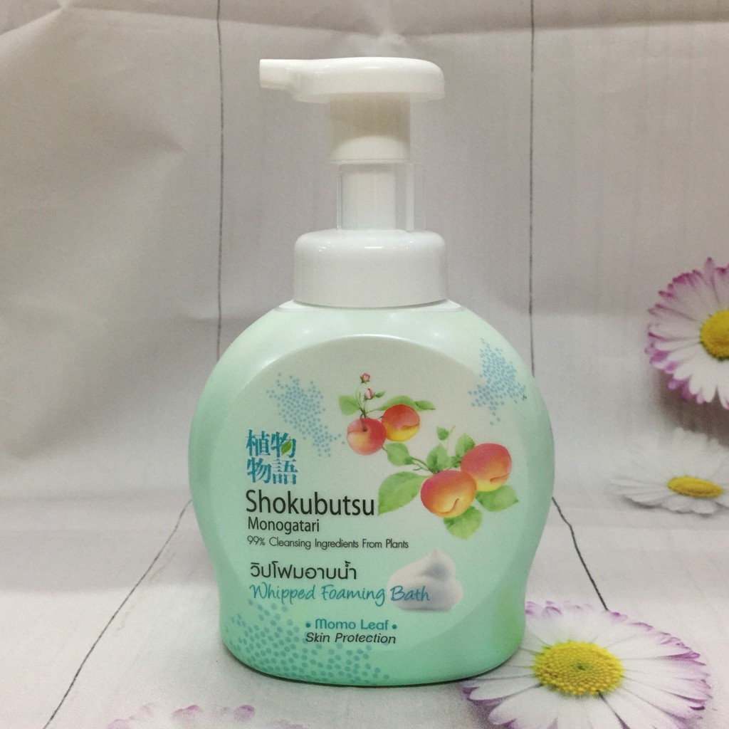 Bọt tắm Shokubutsu Momo Leaf (450ml) màu xanh