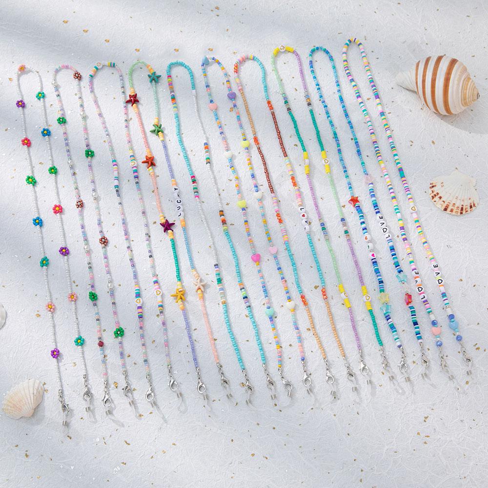 Chuỗi Dây Đeo Mắt Kính Chống Thất Lạc Xỏ Hạt Hình Ngôi Sao Năm Cánh WMES15H Phong Cách Bohemia