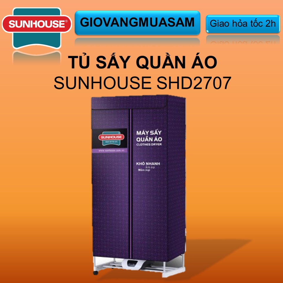 Tủ sấy quần áo Sunhouse SHD2707 - Bảo hành 12 tháng Chính hãng  Mua 3 Chiếc Tặng Đồng Hồ