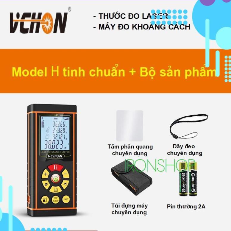 [Có HDSD Tiếng Việt]Thước đo Laser, Máy đo khoảng cách H40, thương hiệu VCHON chuyên dùng trong xây dựng 206764 [SKM]