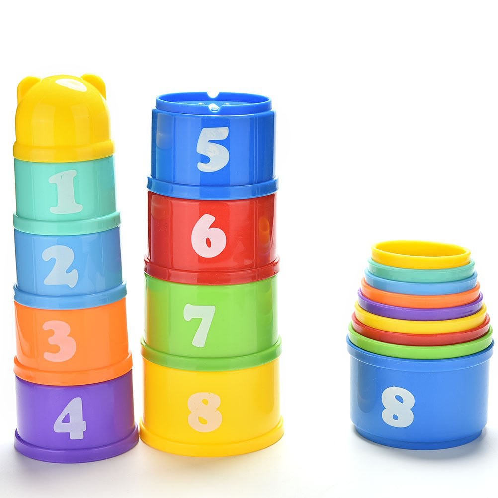 Đồ chơi tháp chồng, xếp cốc cho bé học chữ, số, màu sắc