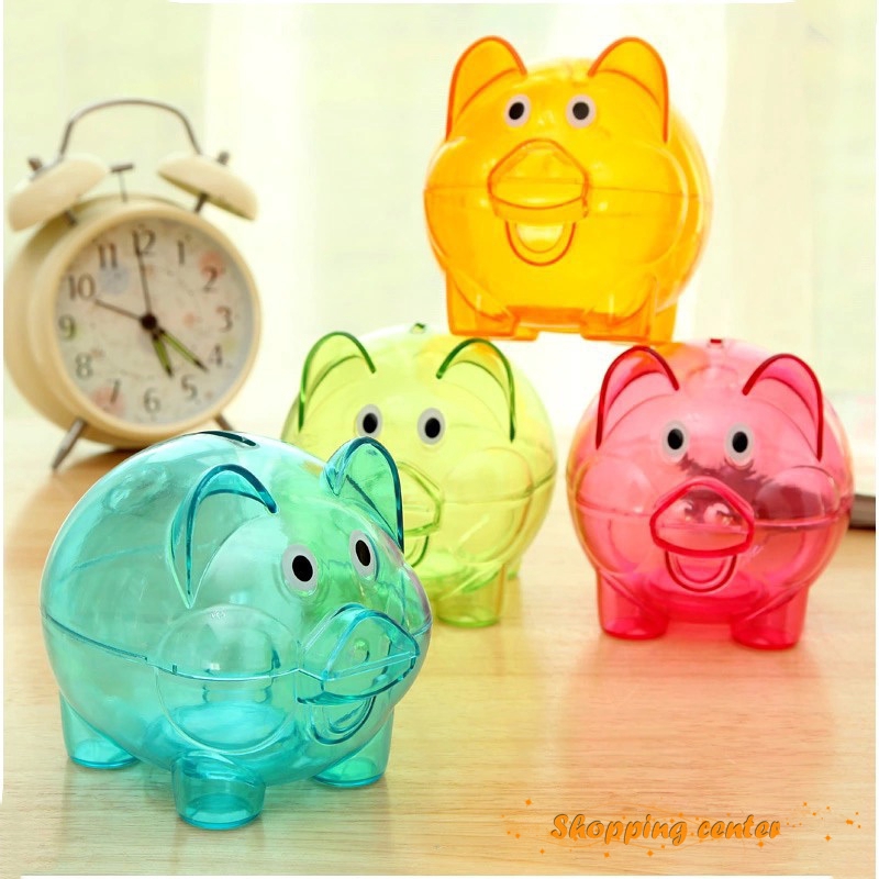 Hộp Tiết Kiệm Tiền Trong Suốt Hình Chú Heo