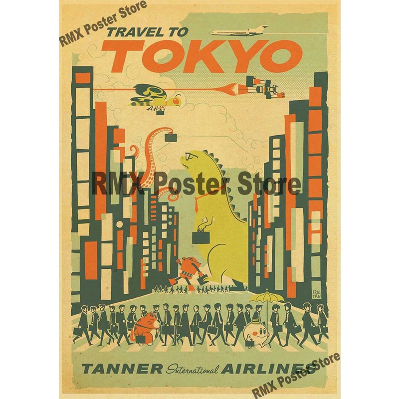 Tranh Treo Tường Trang Trí In Hình Phong Cảnh Du Lịch Tokyo Nhật Bản