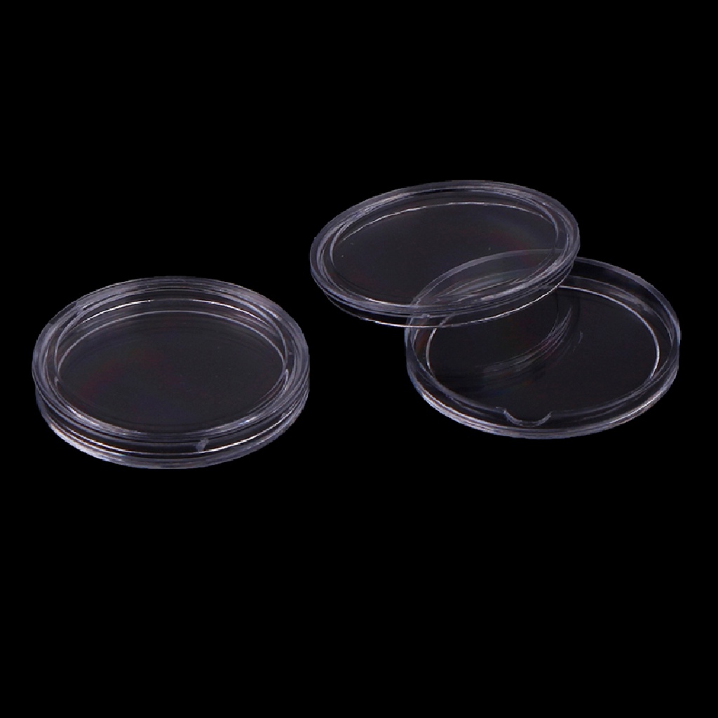 Bộ 10 Hộp Nhựa Tròn 32mm Dùng Đựng Tiền Xu Giá Đỡ