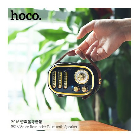 Loa Bluetooth Hoco BS16 có hỗ trợ thẻ nhớ phối hợp kiểu dáng cổ điển và hiện đại đẹp sang trọng âm thanh chất lượng