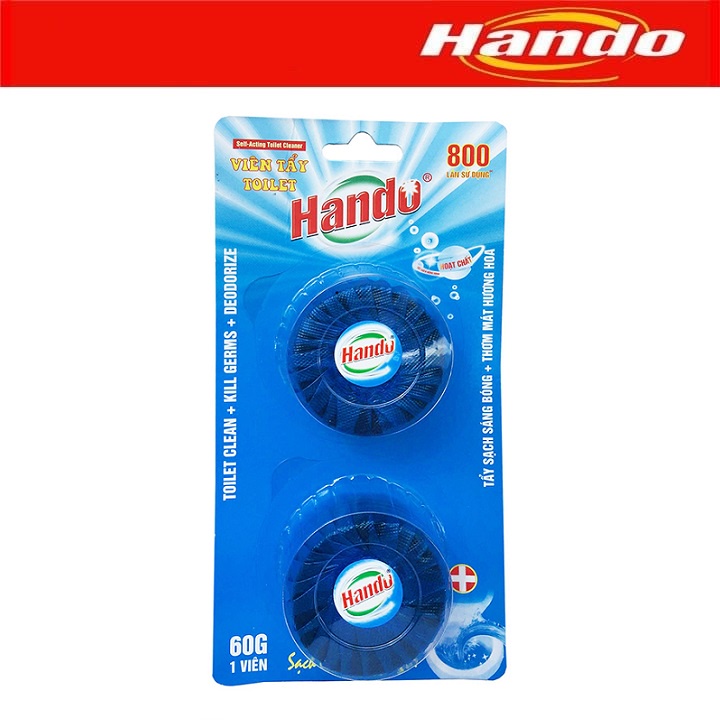 Vỉ 2 viên tẩy xanh vệ sinh làm thơm diệt khuẩn bồn cầu, toilet Hando (60g/viên)