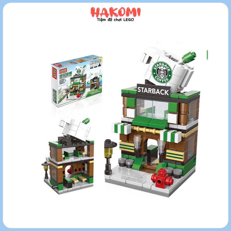 Bộ Đồ Chơi Lego Mô Hình Cửa Hàng Đường Phố Giáo Dục Cho Bé trên 150 Chi Tiết