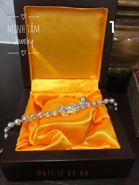 Lắc tay bi trơn tỳ hưu bạc cao cấp