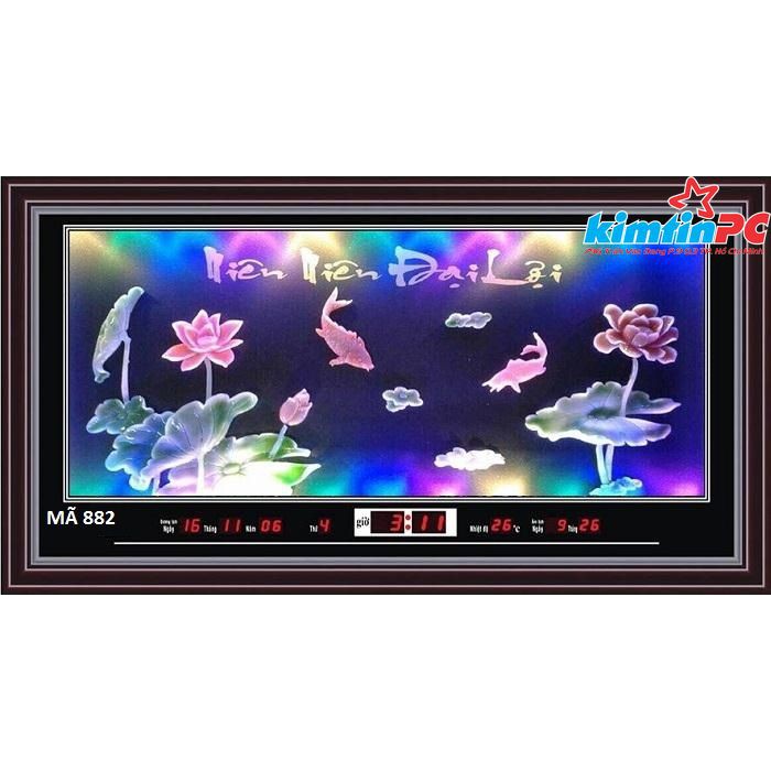 Lịch vạn niên - Tranh led Cẩm Thạch – 55x100cm - mã 882